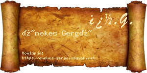 Énekes Gergő névjegykártya